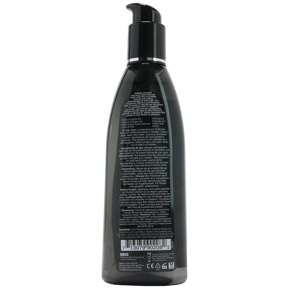 Wicked Sensual Care Aqua Sensitive Lubricant 8oz/240ml 2 Wicked Sensual Care Aqua Sensitive Lubricant 8oz/240ml - Image 2