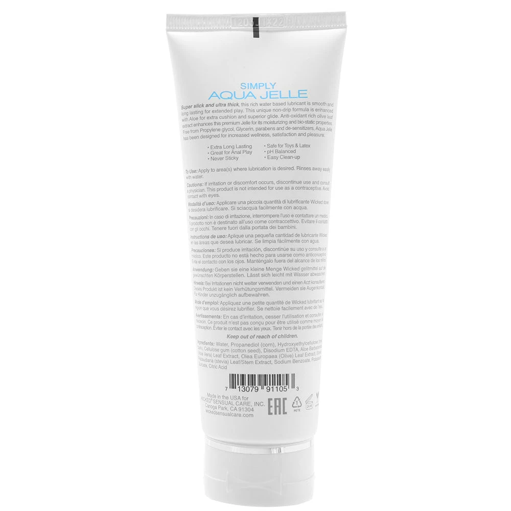 Wicked Sensual Care Simply Aqua Jelle Lube 4oz / 120ml 2 Wicked Sensual Care Simply Aqua Jelle Lube 4oz / 120ml - Image 2